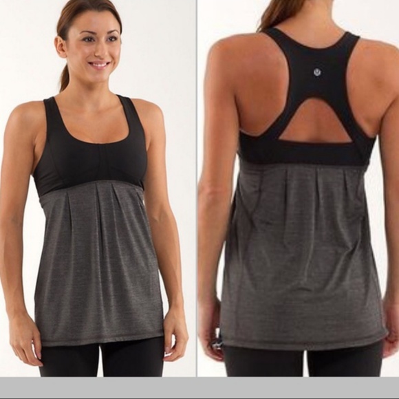 lululemon athletica Tops - Black and Grey Lululemon Run your Heart out Tank